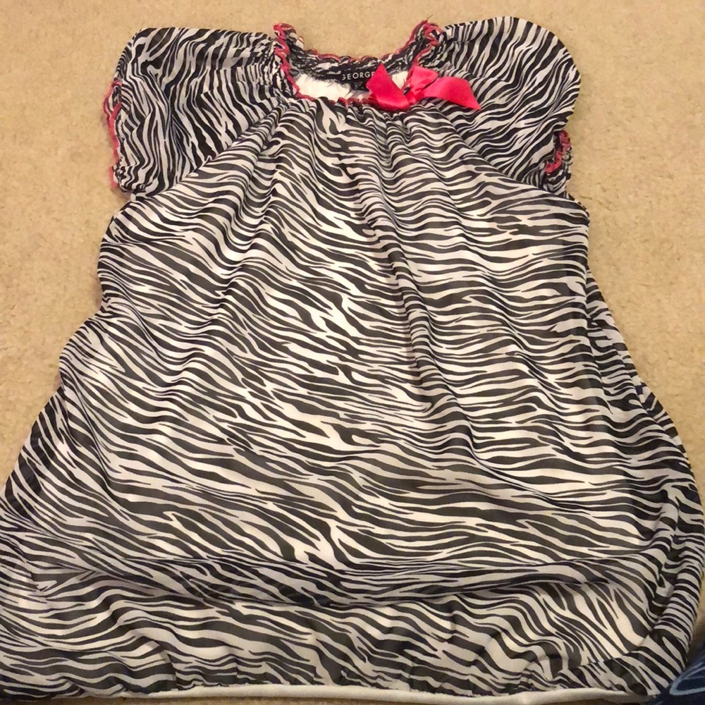Girls zebra shirt Xlg 14-16